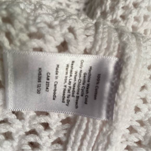 Talbots White Cotton V Neck Summer Sweater! - Picture 3 of 4